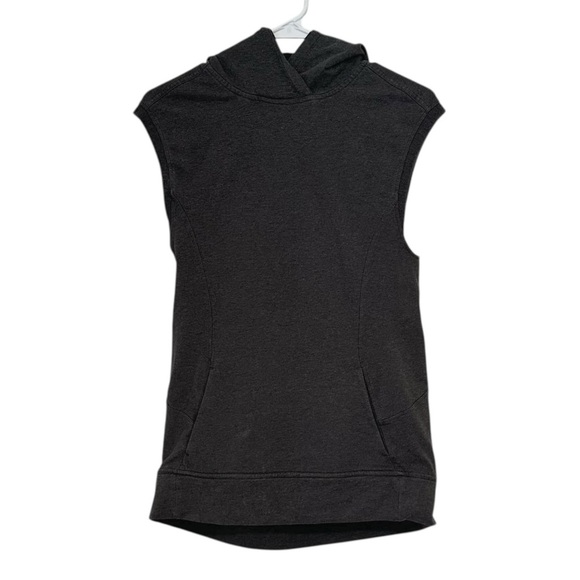 Lululemon Blissed Out Sleeveless Hoodie Heathered Black Gray 6 - Picture 3 of 12